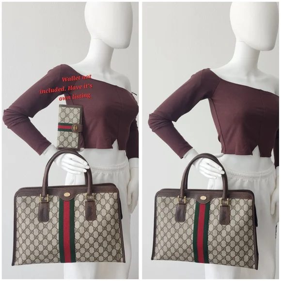 Auth Gucci GG Sherry Line Vintage 1980 Tote Bag